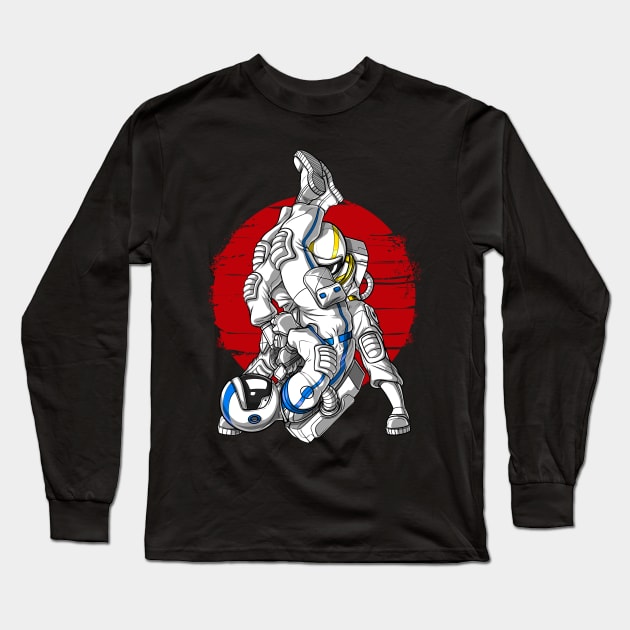 Astronaut Jiu-Jitsu Fighters Long Sleeve T-Shirt by underheaven